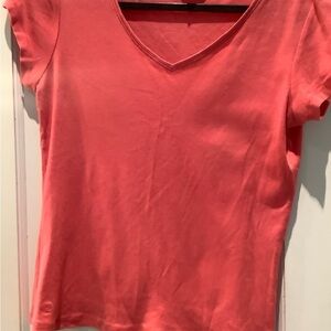 Lilly Pulitzer Coral V-Neck Short Sleeve Tee